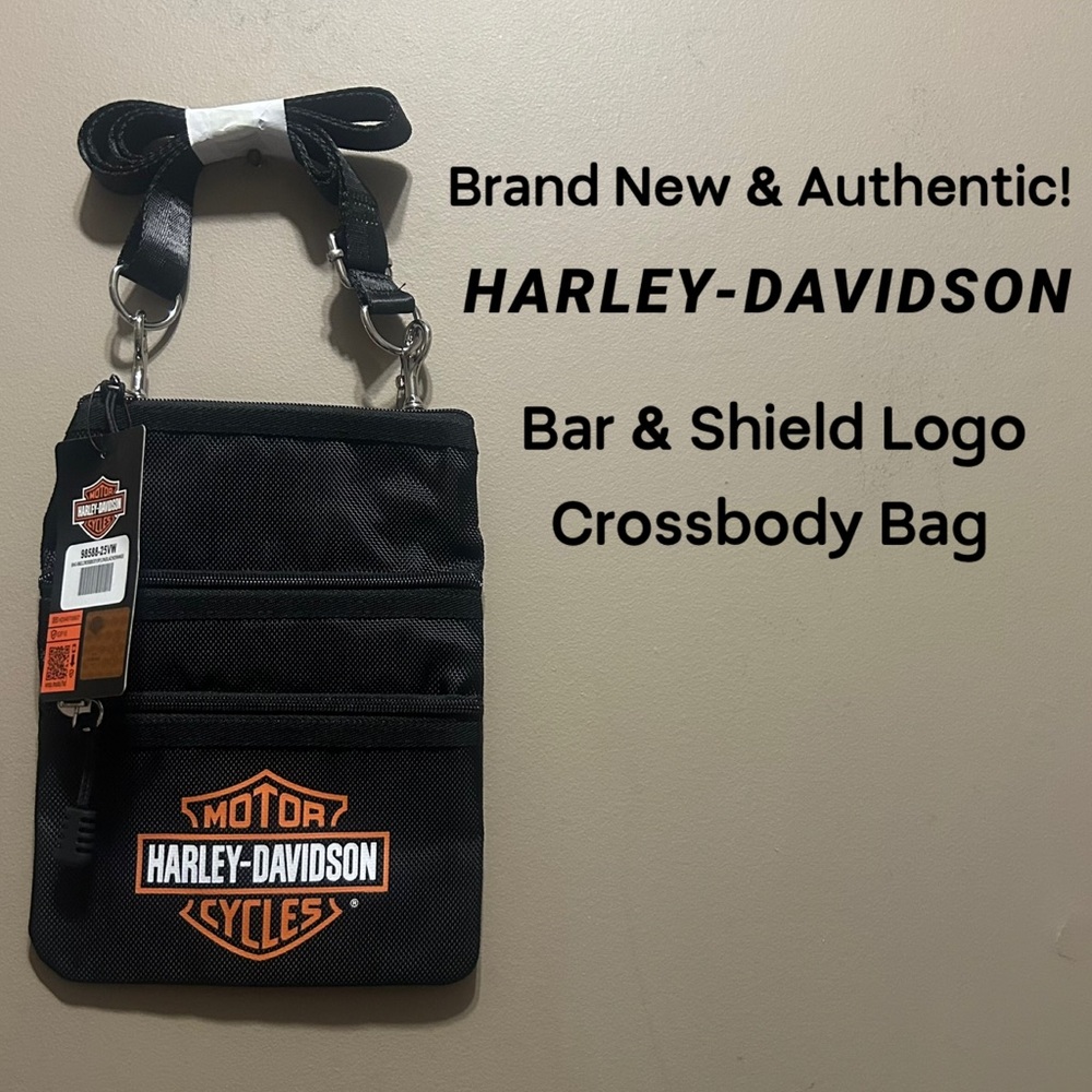 NWT Black HARLEY DAVIDSON Bar & Shield Logo Crossbody Bag